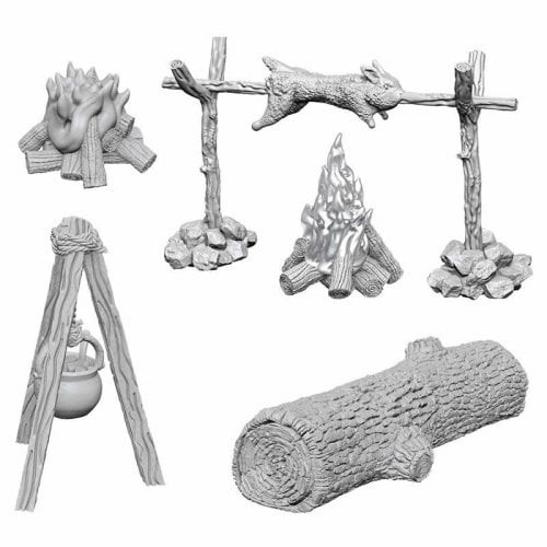 WizKids Deep Cuts Miniatures (Wave 10) - Camp Fire & Sitting Log