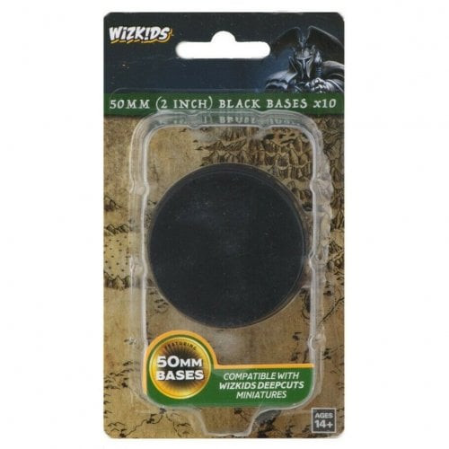 WizKids Deep Cuts - Black 50mm Round Bases x10 (73595)
