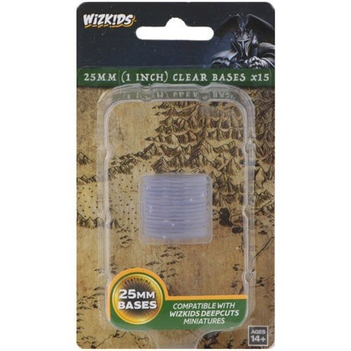 WizKids Deep Cuts - Clear 25mm Round Bases x15 (73594)