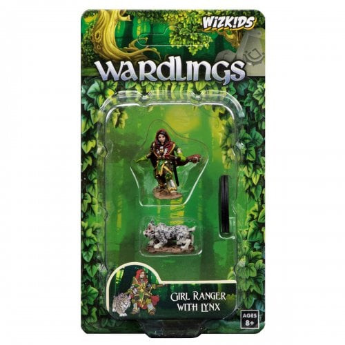 WizKids Wardlings Miniatures (Wave 1) - Girl Ranger with Lynx