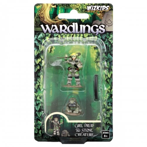 WizKids Wardlings Miniatures (Wave 2) - Girl Druid and Stone Creature