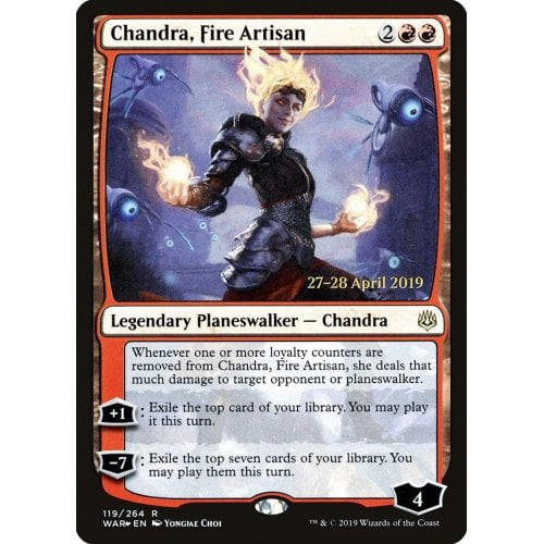 Chandra, Fire Artisan (War of the Spark Prerelease foil)