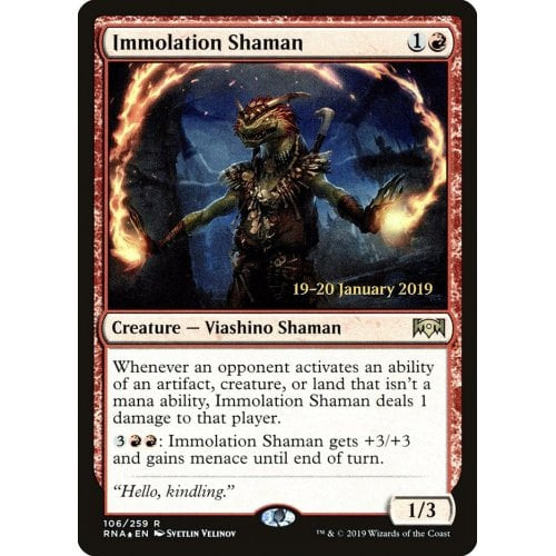 Immolation Shaman (Ravnica Allegiance Prerelease foil)