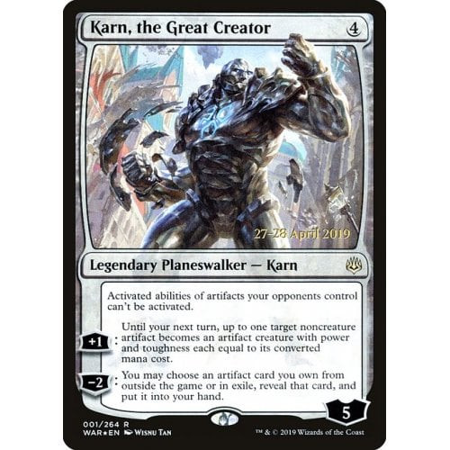 Karn, the Great Creator (War of the Spark Prerelease foil)