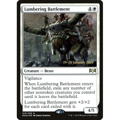 Lumbering Battlement (Ravnica Allegiance Prerelease foil) | Promotional Cards