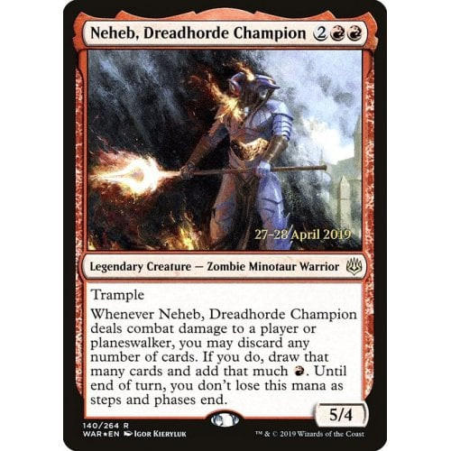 Neheb, Dreadhorde Champion (War of the Spark Prerelease foil)