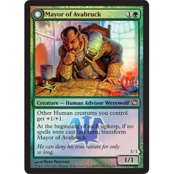 Mayor of Avabruck // Howlpack Alpha) (Innistrad Prerelease foil)