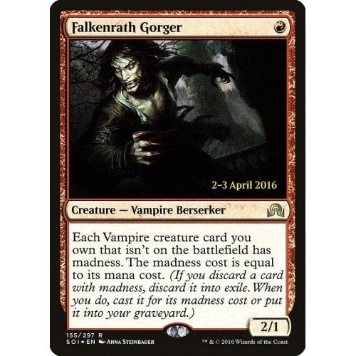Falkenrath Gorger (Shadows over Innistrad Prerelease foil) | Promotional Cards