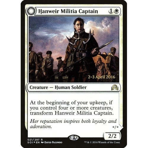 Hanweir Militia Captain (Westvale Cult Leader) (Shadows over Innistrad Prerelease foil)
