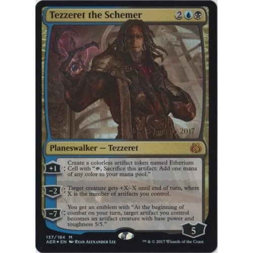 Tezzeret the Schemer (Aether Revolt Prerelease foil)