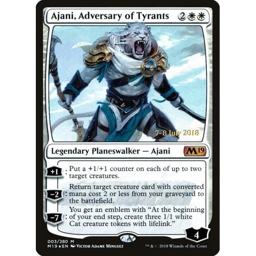 Ajani, Adversary of Tyrants (Core 2019 Prerelease foil)