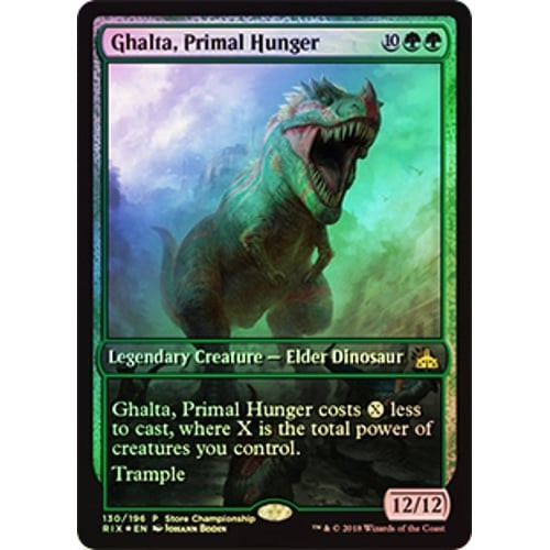 Ghalta, Primal Hunger (Rivals of Ixalan Store Championship foil)