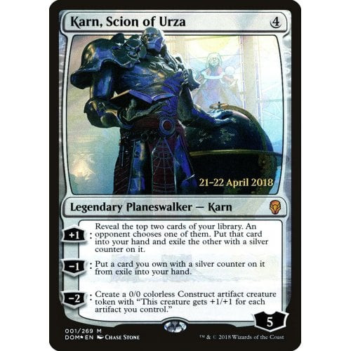 Karn, Scion of Urza (Dominaria Prerelease foil)