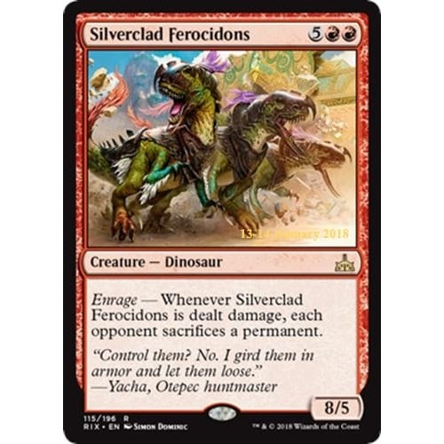 Silverclad Ferocidons (Rivals of Ixalan Prerelease Foil)