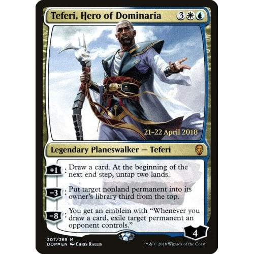 Teferi, Hero of Dominaria (Dominaria Prerelease foil)