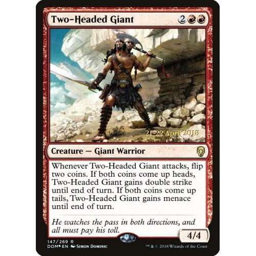 Two-Headed Giant (Dominaria Prerelease foil)