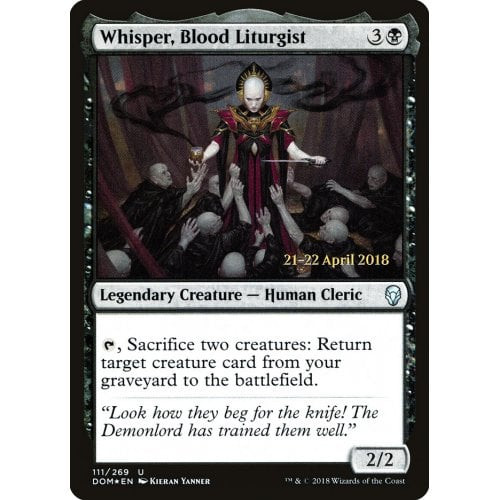 Whisper, Blood Liturgist (Dominaria Prerelease foil) | Promotional Cards