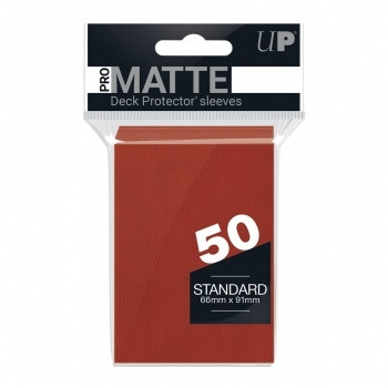 Pro-Matte Red Standard Deck Protector Sleeves 50ct