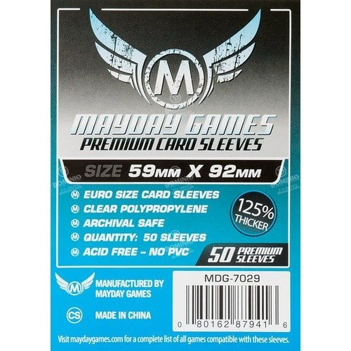 Premium Euro Size Card Sleeves 59mm x 92mm (50)