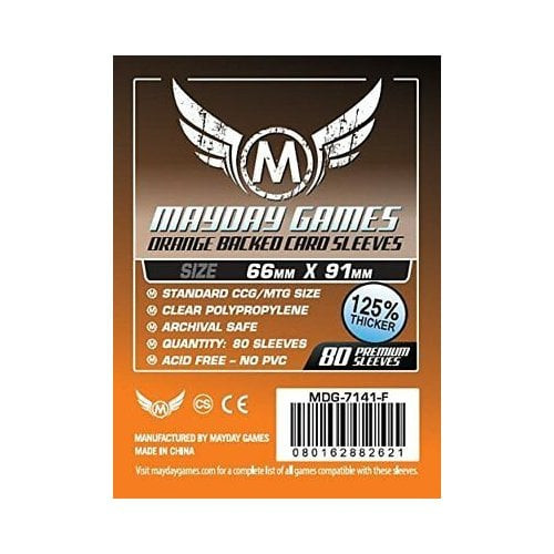Premium Orange Backed Card Sleeves 66mm x 91mm (80) - Standard MTG/CCG