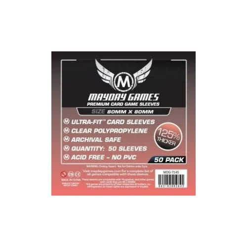 Premium Square Card Game Sleeves 80mm x 80mm (50) - ULTRA-FIT