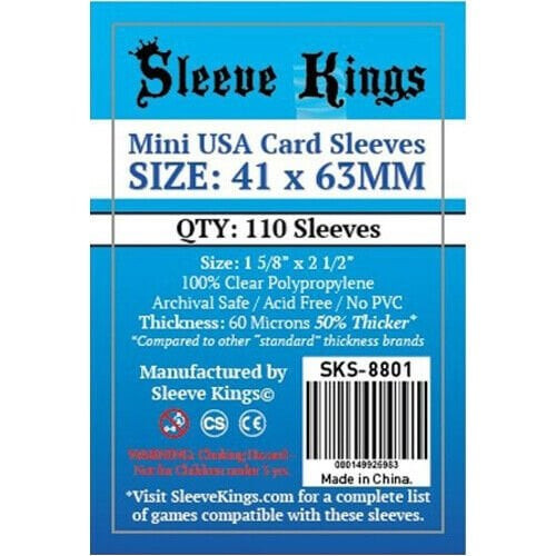 Mini USA Card Sleeves 41mm x 63mm (110)