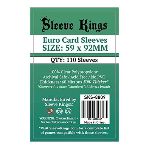 Euro Card Sleeves 59mm x 92mm (110)