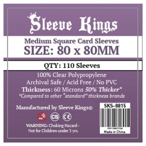 Medium Square Card Sleeves 80mm x 80mm (110)
