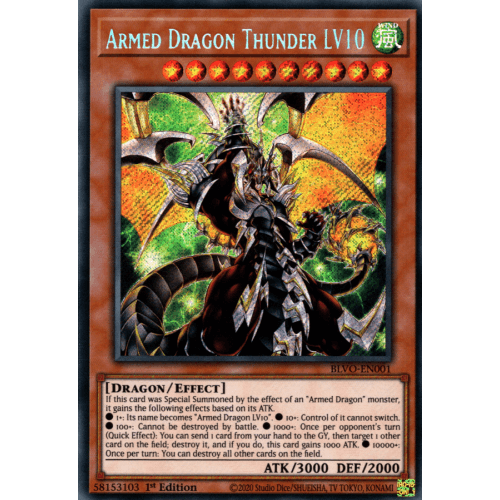 BLVO-EN004 - Armed Dragon Thunder LV3 - Super Rare - Effect Monster 