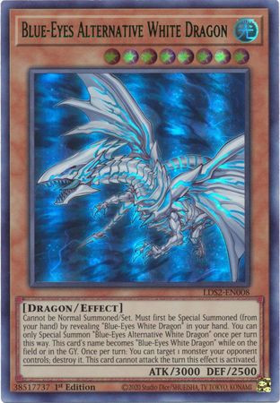 LDS2-EN008 Blue-Eyes Alternative White Dragon (Green Version)