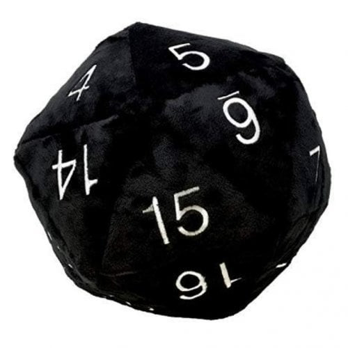 Novelty Plush Dice - Jumbo D20 Black