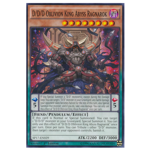 SP17-EN029 D/D/D Oblivion King Abyss Ragnarok (Starfoil Rare)