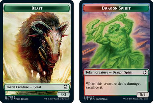 Adventures in the Forgotten Realms Commander - Beast Token / Dragon Spirit Token