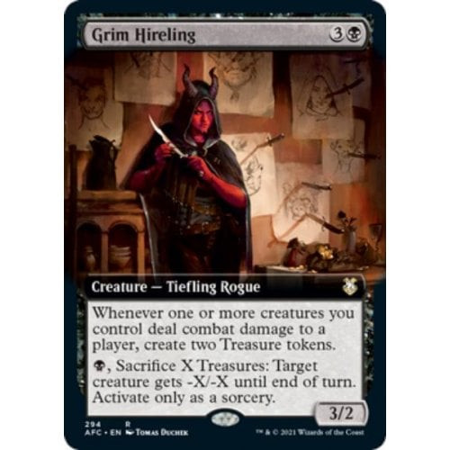 Grim Hireling (Extended Art) | Adventures in the Forgotten Realms Commander