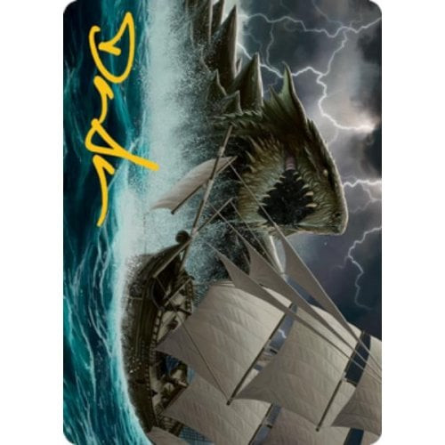 Adventures in the Forgotten Realms Art Card: Dragon Turtle (Gold Signature)