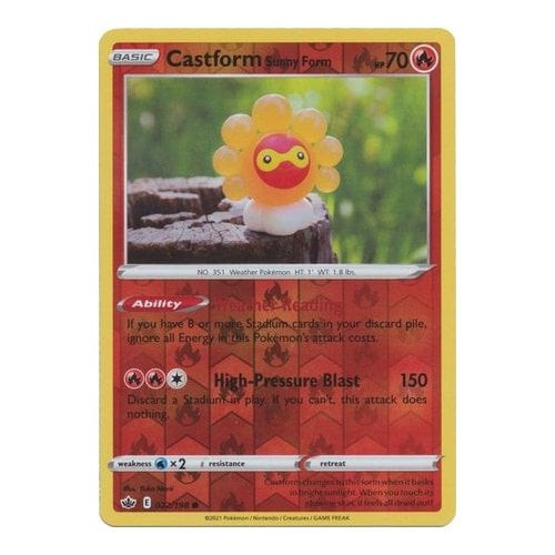 Chilling Reign 022/198 Castform Sunny Form (Reverse Holo)