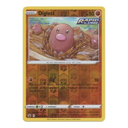 Chilling Reign 076/198 Diglett (Reverse Holo)
