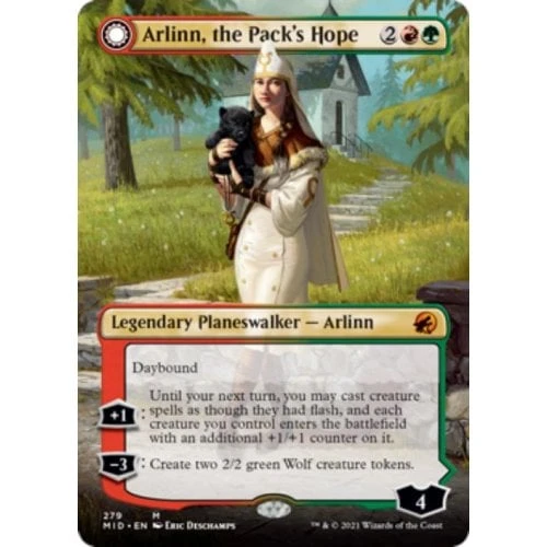 Arlinn, the Pack's Hope // Arlinn, the Moon's Fury (Borderless Art)