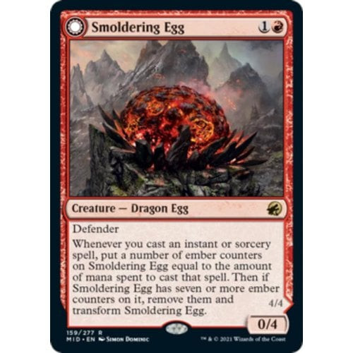 Smoldering Egg // Ashmouth Dragon (foil)