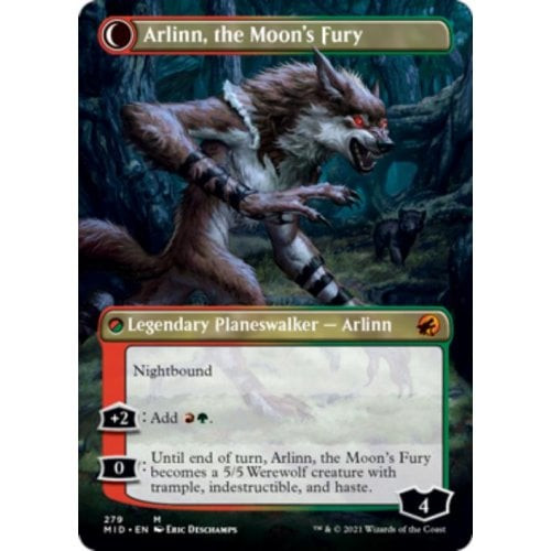 Arlinn, the Pack's Hope // Arlinn, the Moon's Fury (Borderless Art foil)