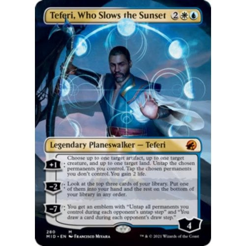 Teferi, Who Slows the Sunset (Borderless Art foil)