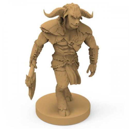 Dwellings of Eldervale: Minotaur Mercenary Miniature