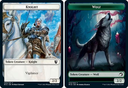 Innistrad: Midnight Hunt Commander - Knight / Wolf Token