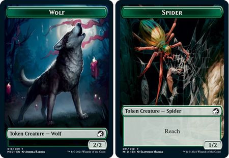 Innistrad: Midnight Hunt Commander - Spider / Wolf Token