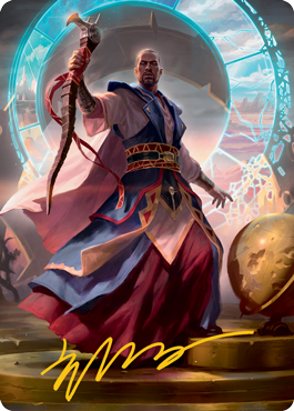 Teferi, Who Slows the Sunset Art Card (Gold Signature)