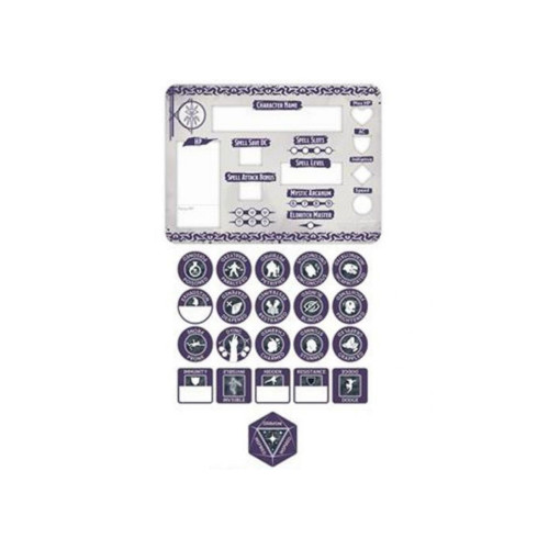 Dungeons & Dragons 5th Edition: Warlock Token Set (Player Board & 22 tokens)