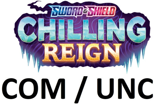 SWSH Chilling Reign Complete set of Common & Uncommon cards
