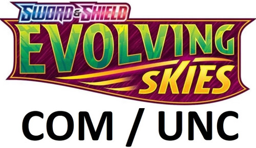 SWSH Evolving Skies Complete set of Common & Uncommon cards