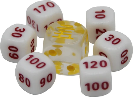 Celebrations Clear w/ Yellow & White (small) Dice