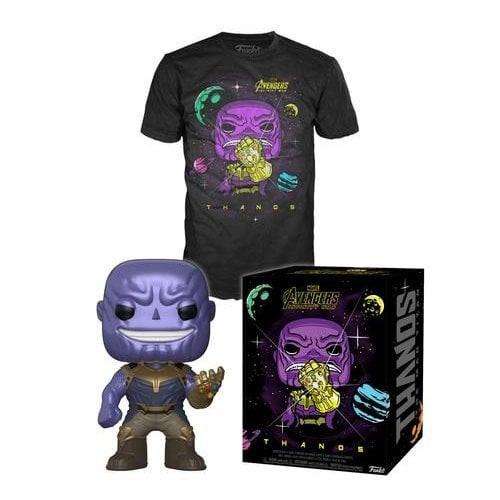POP! & Tee: Marvel Avengers: Infinity War - Metallic Thanos POP! and Neon Thanos Space POP! T-Shirt